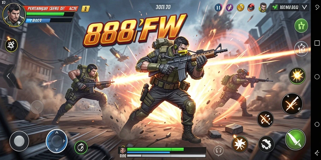 Tampilan seru gameplay pertarungan di 888FW.