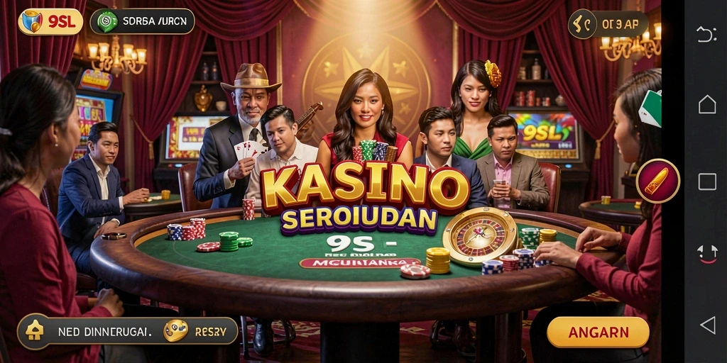 Tampilan seru gameplay Kasino di 9SL yang menampilkan berbagai permainan.