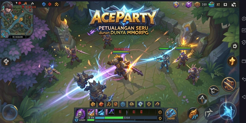 Gameplay menakjubkan dalam ACEPARTY yang penuh aksi MMORPG.