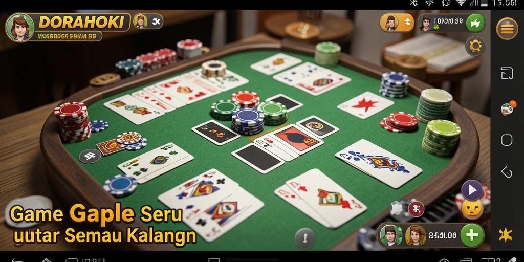 Gameplay seru DORAHOKI dengan suasana permainan Gaple.
