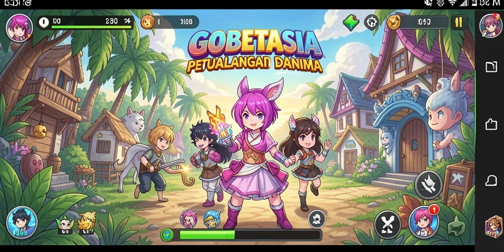 Screenshot menunjukkan karakter anime yang berkualitas tinggi dalam aksi.