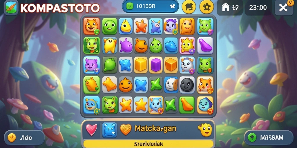 Tampilan gameplay seru dan penuh warna di KOMPASTOTO.