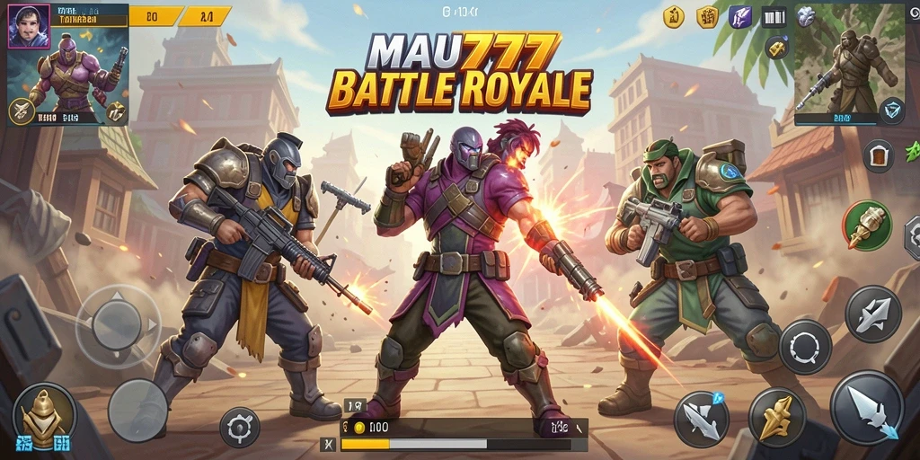Gameplay seru dalam pertarungan Battle Royale di MAU777.