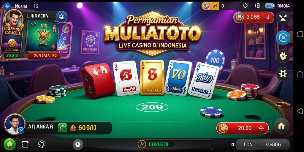 Gameplay seru di MULIATOTO menunjukkan dealer dan pemain berinteraksi langsung.