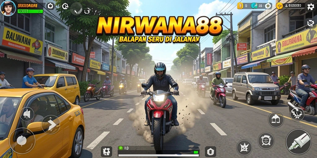 Tangkapan layar dari gameplay Racing yang menegangkan di NIRWANA88.