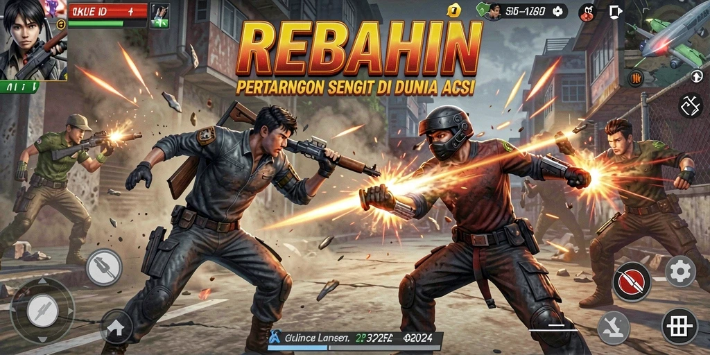 Screenshot gameplay REBAHIN dengan pertarungan seru dan karakter dinamis.