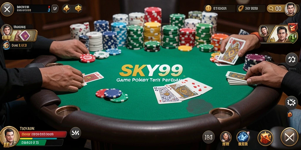 Screenshot gameplay poker yang seru di SKY99.