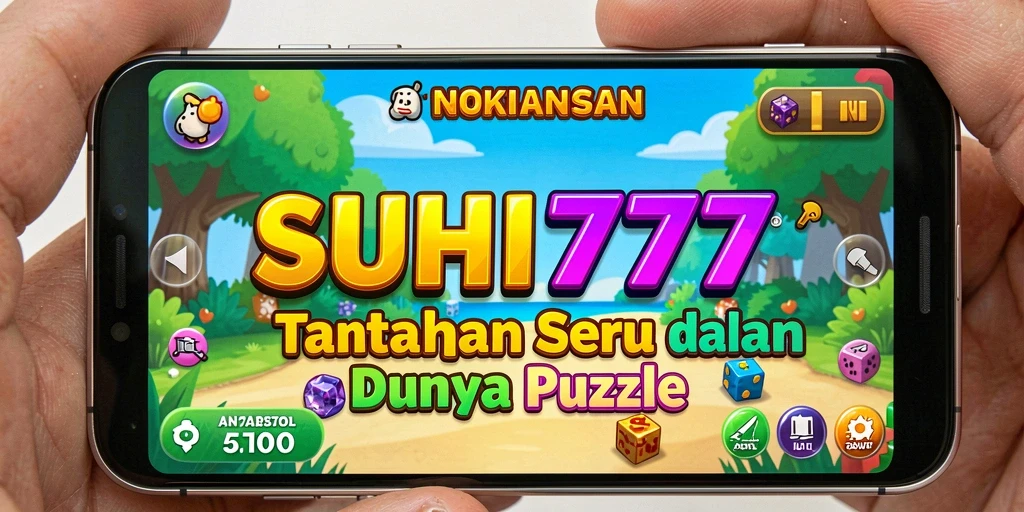 Screenshot utama menunjukkan pemain menyusun puzzle menantang dengan grafis warna-warni.