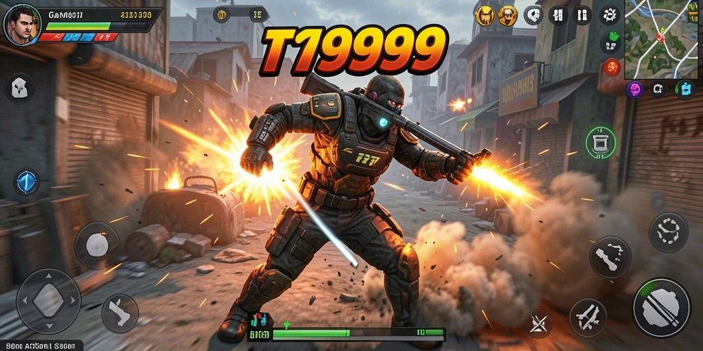 Tampilan gameplay seru dan mendebarkan dalam T9999.
