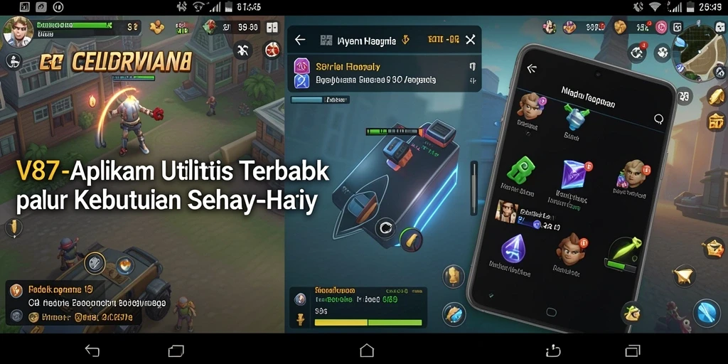 Screenshot V87 menunjukkan antarmuka intuitif dengan fitur pengingat.
