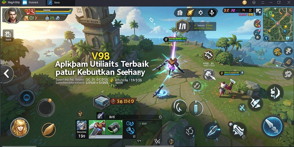 Tampilan antarmuka utama aplikasi V98 yang intuitif dan mudah digunakan.